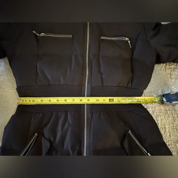 Mango Quilted Long Coat, Chocolate Brown, Size L - Picture 9 of 17